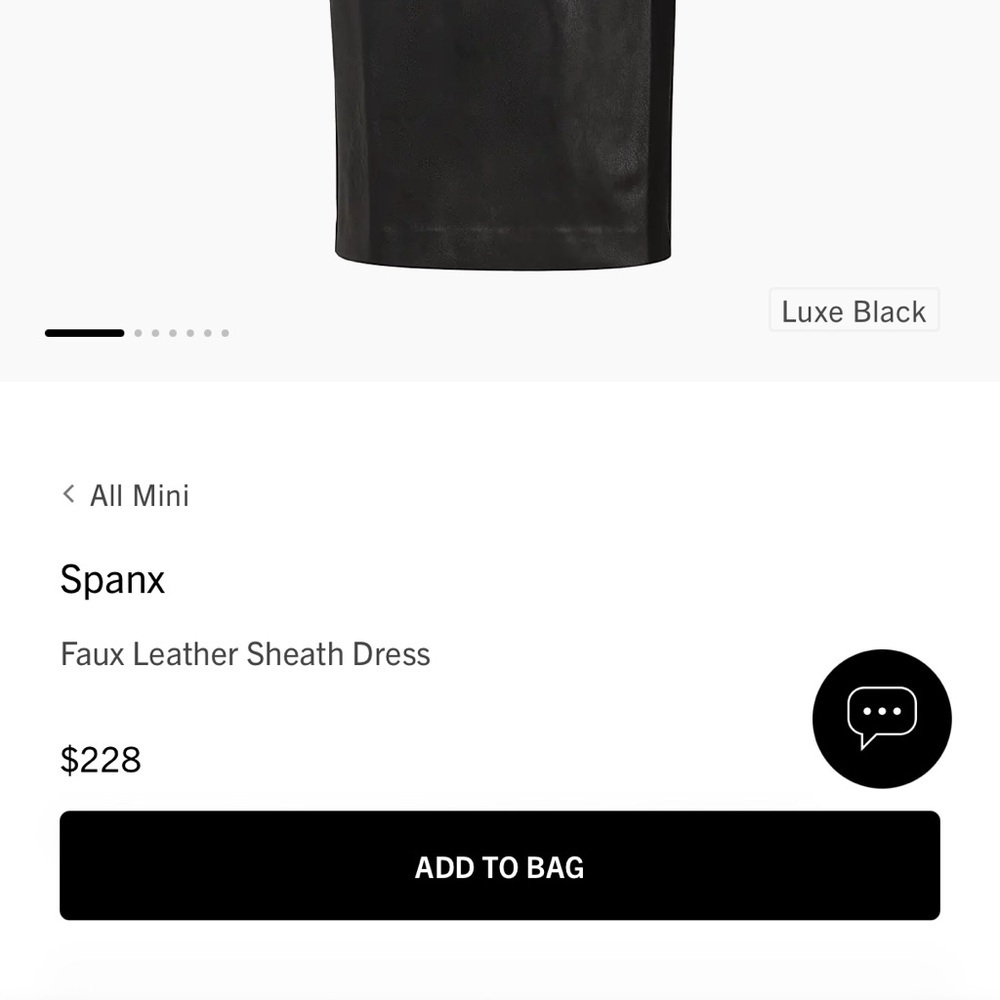 SPANX Black Faux Leather Sheath Dress 
Size M original Price $228 - Picture 16 of 17